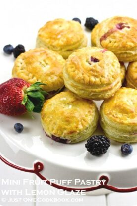 Mini Fruit Puff Pastry with Lemon Glaze