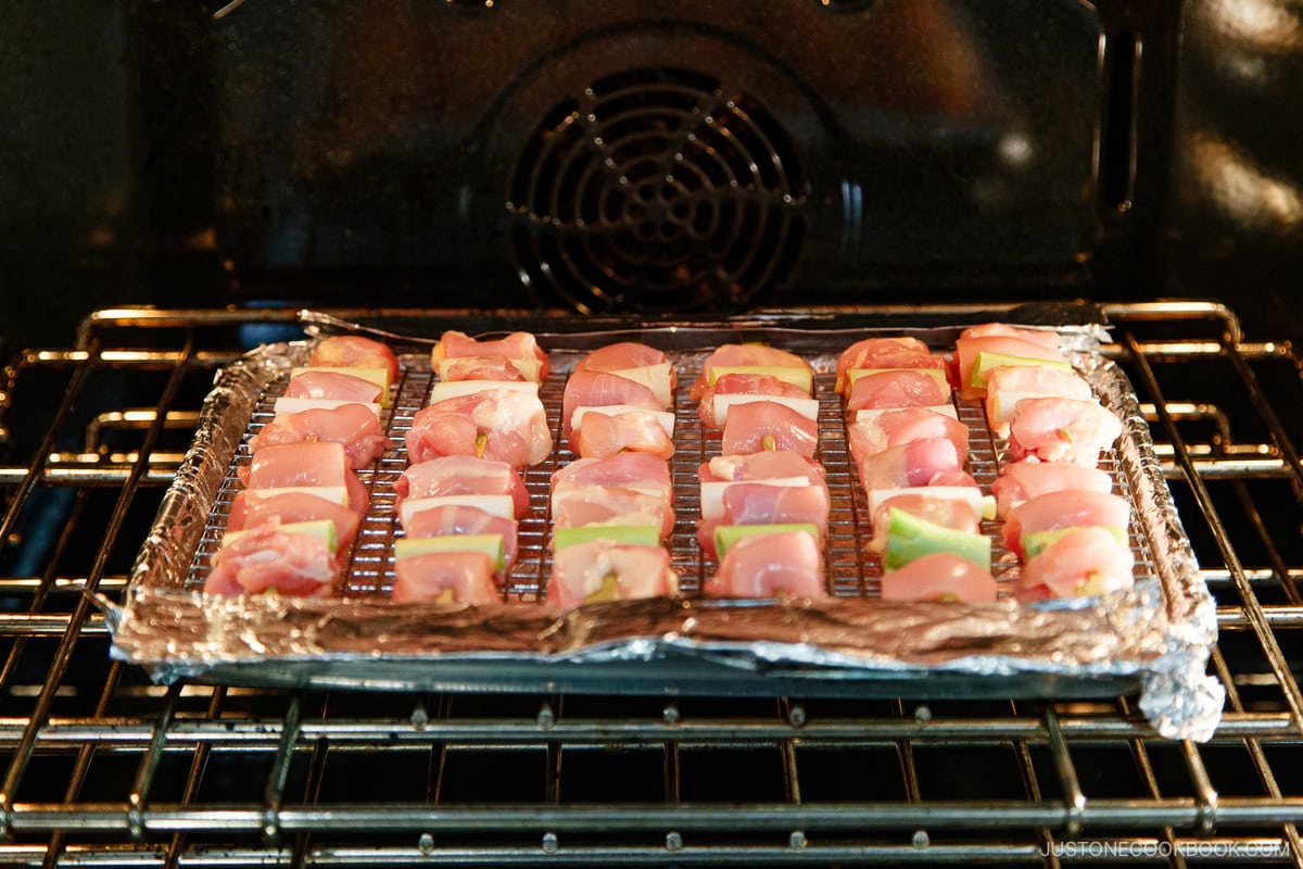 Broil the yakitori in the oven.